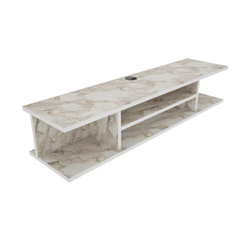 Meuble TV Mural De 120 Cm Pivot (effet Marbre Blanc)