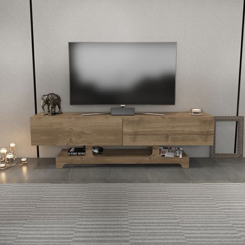 Tera Meuble TV 160 Cm Design Unique Avec Armoires (noyer)