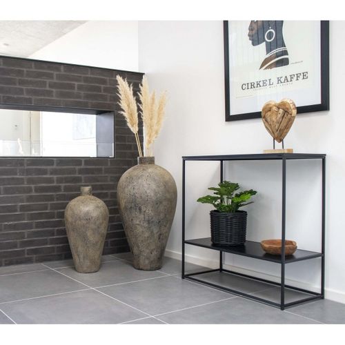 Table Console Vita, Métal, Noir, 36x80x80 Cm