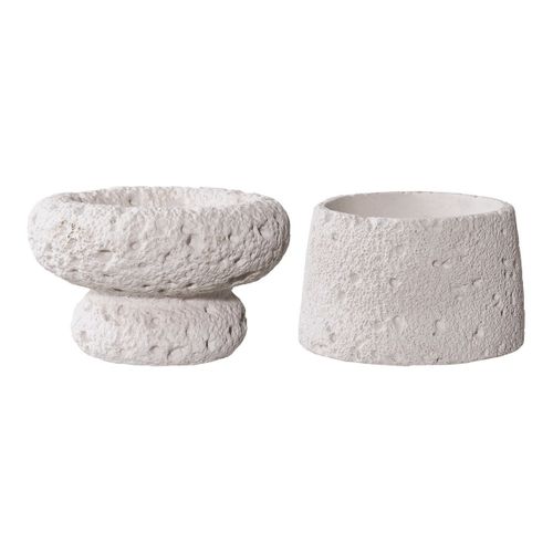 Bougeoir Aurora, Ciment, Gris, 11,8x11,8x7,2 Cm