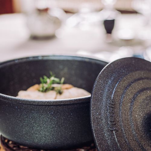 Cocotte Le Pignatte, Aluminium Moulé Sous Pression, Noir, 24x24x11,5 Cm