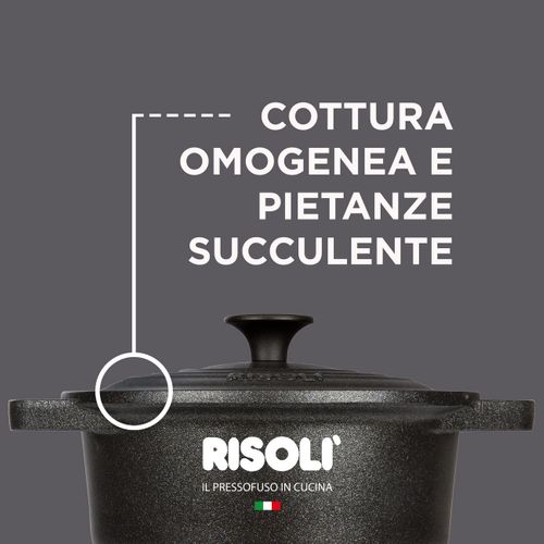 Cocotte Le Pignatte, Aluminium Moulé Sous Pression, Noir, 28x28x11,5 Cm