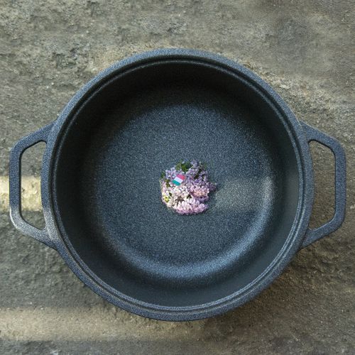 Poêle Basse Demountables, Aluminium Moulé Sous Pression, Noir, 24x24x10 Cm