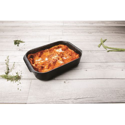 Plaque De Cuisson Oven Removable, Aluminium Moulé Sous Pression, Noir, 40x25x8,5 Cm