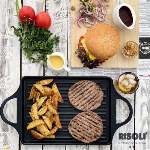 Plaque à Griller Explora, Aluminium Moulé Sous Pression, Noir, 46x25x2 Cm