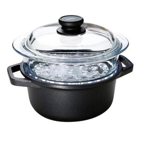 Cuiseur Vapeur Explora, Aluminium Moulé Sous Pression, Noir, 20x20x11 Cm