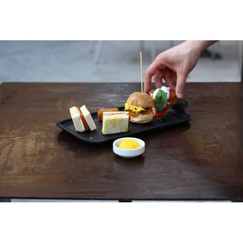 Plaque Finger-grill Bbq, Aluminium Moulé Sous Pression, Noir, 32x16x2 Cm