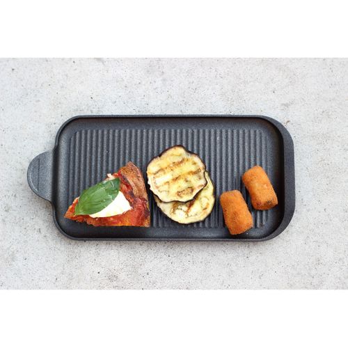 Plaque Finger-grill Bbq, Aluminium Moulé Sous Pression, Noir, 32x16x2 Cm