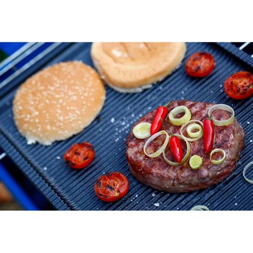 Plaque à Griller Bbq, Aluminium Moulé Sous Pression, Noir, 38x26,5x2 Cm