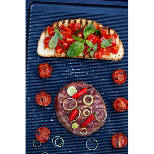 Plaque à Griller Bbq, Aluminium Moulé Sous Pression, Noir, 38x26,5x2 Cm