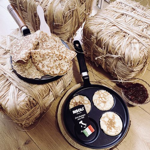 Poêle à Crêpes Saporella, Aluminium Moulé Sous Pression, Noir, 25x25x2 Cm