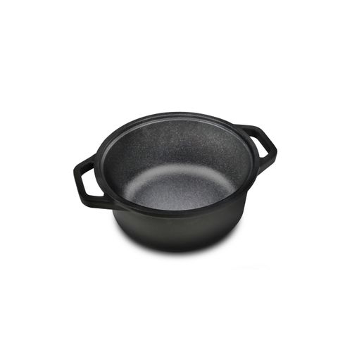 Cocotte Mini Portions, Aluminium Moulé Sous Pression, Noir, 20x20x7 Cm