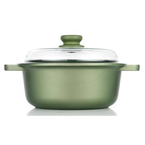 Cocotte Haute Dr. Green, Aluminium Moulé Sous Pression, Vert, 24x24x11 Cm