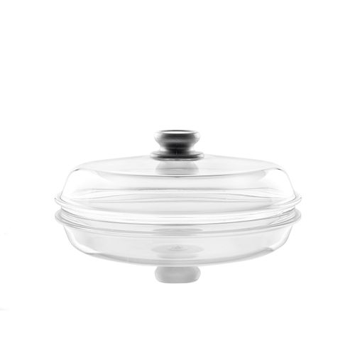 Couvercle Les Accessoires, Verre Borosilicaté, Argent, 28x28x3 Cm