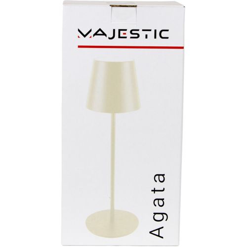 Lampe à Poser Rechargeable Agata, Métal, Ivoire, 12x12x37 Cm