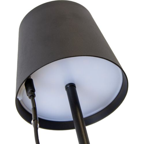Lampe à Poser Rechargeable Agata, Métal, Noir, 12x12x37 Cm