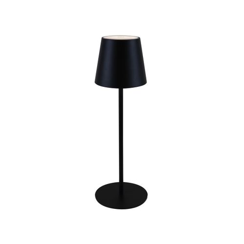 Lampe à Poser Rechargeable Agata, Métal, Noir, 12x12x37 Cm