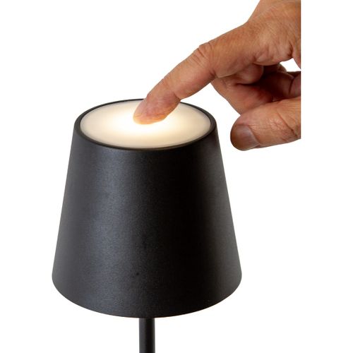 Lampe à Poser Rechargeable Agata, Métal, Noir, 12x12x37 Cm