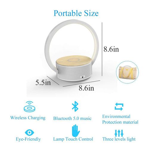 Lampe à Poser Intelligente Lilli, Plastique, Blanc, 25,4x6,4x22 Cm