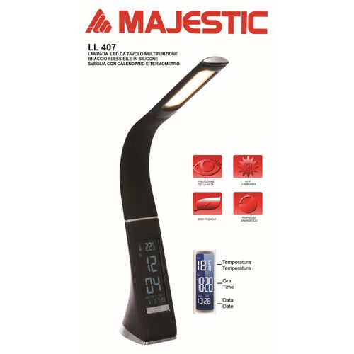 Lampe à Poser Intelligente Lilli, Plastique, Noir, 7,5x9,5x50 Cm