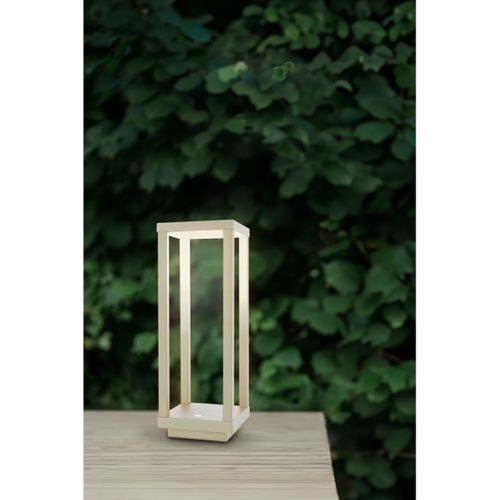 Lampe à Poser Rechargeable Lea, Plastique, Ivoire, 10x10x28,5 Cm