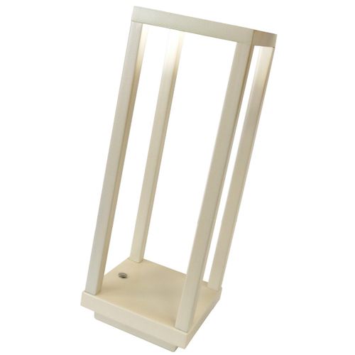 Lampe à Poser Rechargeable Lea, Plastique, Ivoire, 10x10x28,5 Cm