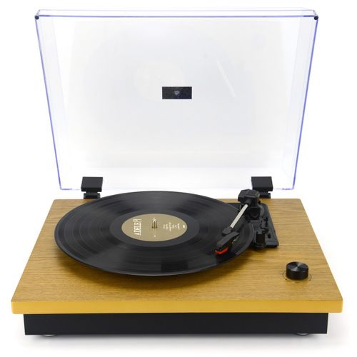 Platine Vinyle Vintage, Plastique, Marron, 43x12,5x34 Cm