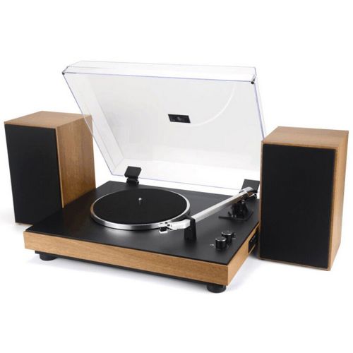 Platine Vinyle Vintage, Plastique, Marron, 42,2x33,6x12,5 Cm