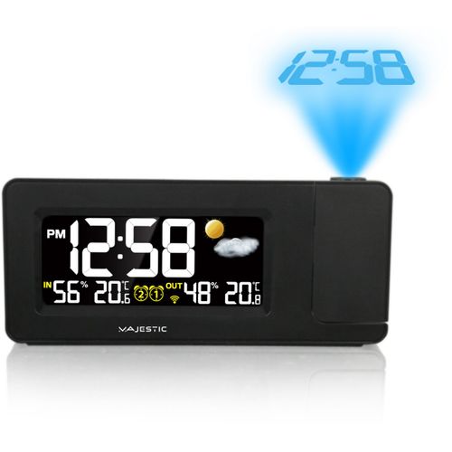 Réveil Station Barométrique Smart, Plastique, Noir, 16,8x3,2x7,3 Cm