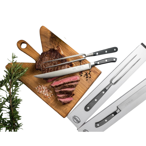 Lot De Couteaux De Cuisine Ergoforge, Acier, Noir, 44,5x7x5,5 Cm