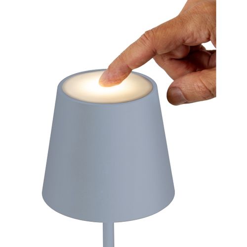 Lampe à Poser Rechargeable Agata, Métal, Bleu, 12x12x37 Cm