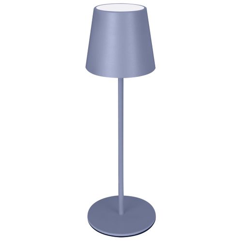 Lampe à Poser Rechargeable Agata, Métal, Bleu, 12x12x37 Cm