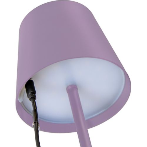 Lampe à Poser Rechargeable Agata 2, Métal, Violet, 12x12x37 Cm