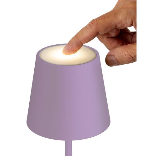 Lampe à Poser Rechargeable Agata 2, Métal, Violet, 12x12x37 Cm