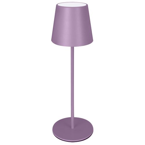 Lampe à Poser Rechargeable Agata 2, Métal, Violet, 12x12x37 Cm