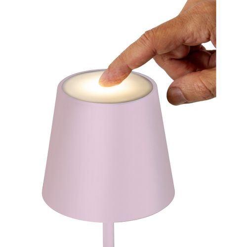 Lampe à Poser Rechargeable Agata, Métal, Rose, 12x12x37 Cm