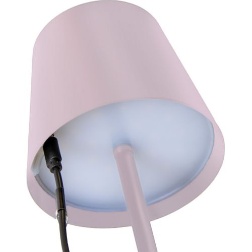 Lampe à Poser Rechargeable Agata, Métal, Rose, 12x12x37 Cm