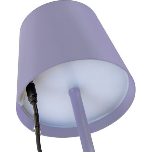 Lampe à Poser Rechargeable Agata 3, Métal, Violet, 12x12x37 Cm