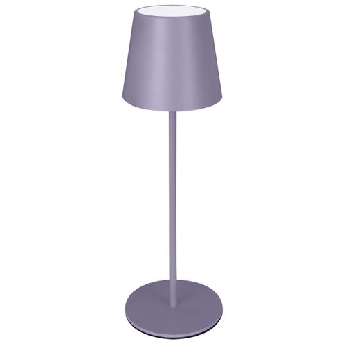 Lampe à Poser Rechargeable Agata 3, Métal, Violet, 12x12x37 Cm