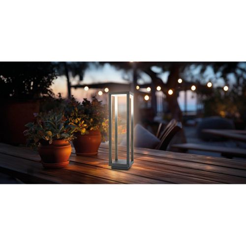 Lampe à Poser Rechargeable Lea, Métal, Blanc, 14x14x47 Cm