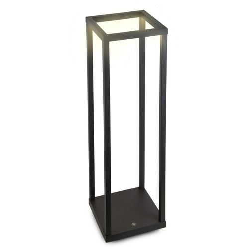 Lampe à Poser Rechargeable Lea, Métal, Gris, 14x14x47 Cm