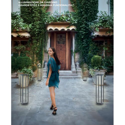 Lampe à Poser Rechargeable Lea, Métal, Gris, 14x14x67 Cm