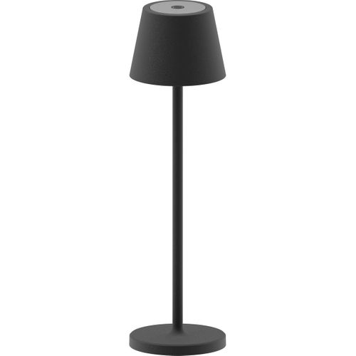 Lampe à Poser Rechargeable Gaia, Métal, Noir, 7,5x7,5x27 Cm