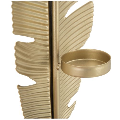 Sculpture Feuille 75, Métal, Or, 10x10x34 Cm