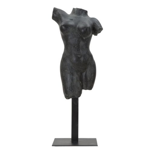 Sculpture Femme 2, Polyrésine, Noir, 19x17x50 Cm
