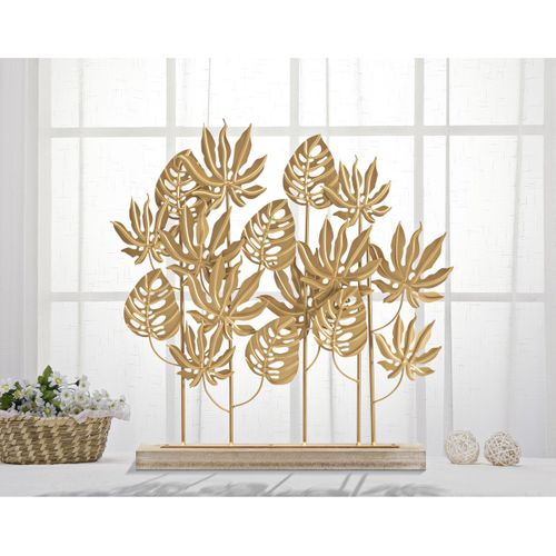 Sculpture Feuille 64, Métal, Or, 56x10x57,5 Cm