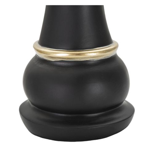 Sculpture Échecs 14, Polyrésine, Noir, 9x9x25,5 Cm