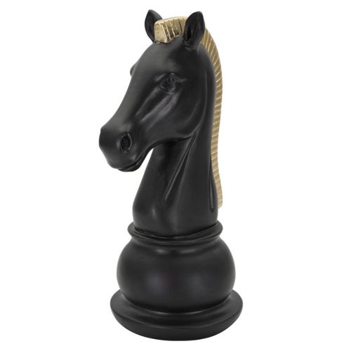 Sculpture Échecs 15, Polyrésine, Noir, 10,5x8,5x19 Cm