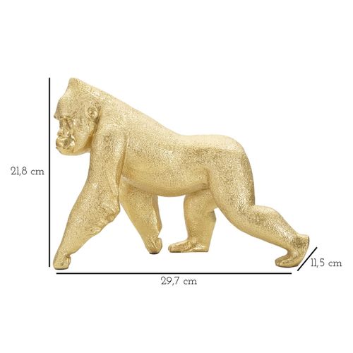 Sculpture Gorille 4, Polyrésine, Or, 29,7x11,5x21,8 Cm