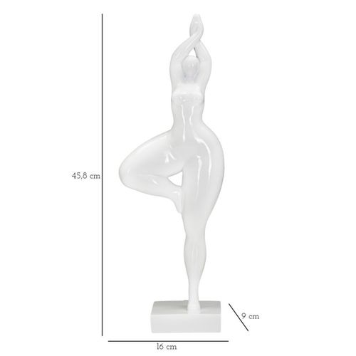 Sculpture Mf374, Polyrésine, Blanc, 16x9x45,8 Cm